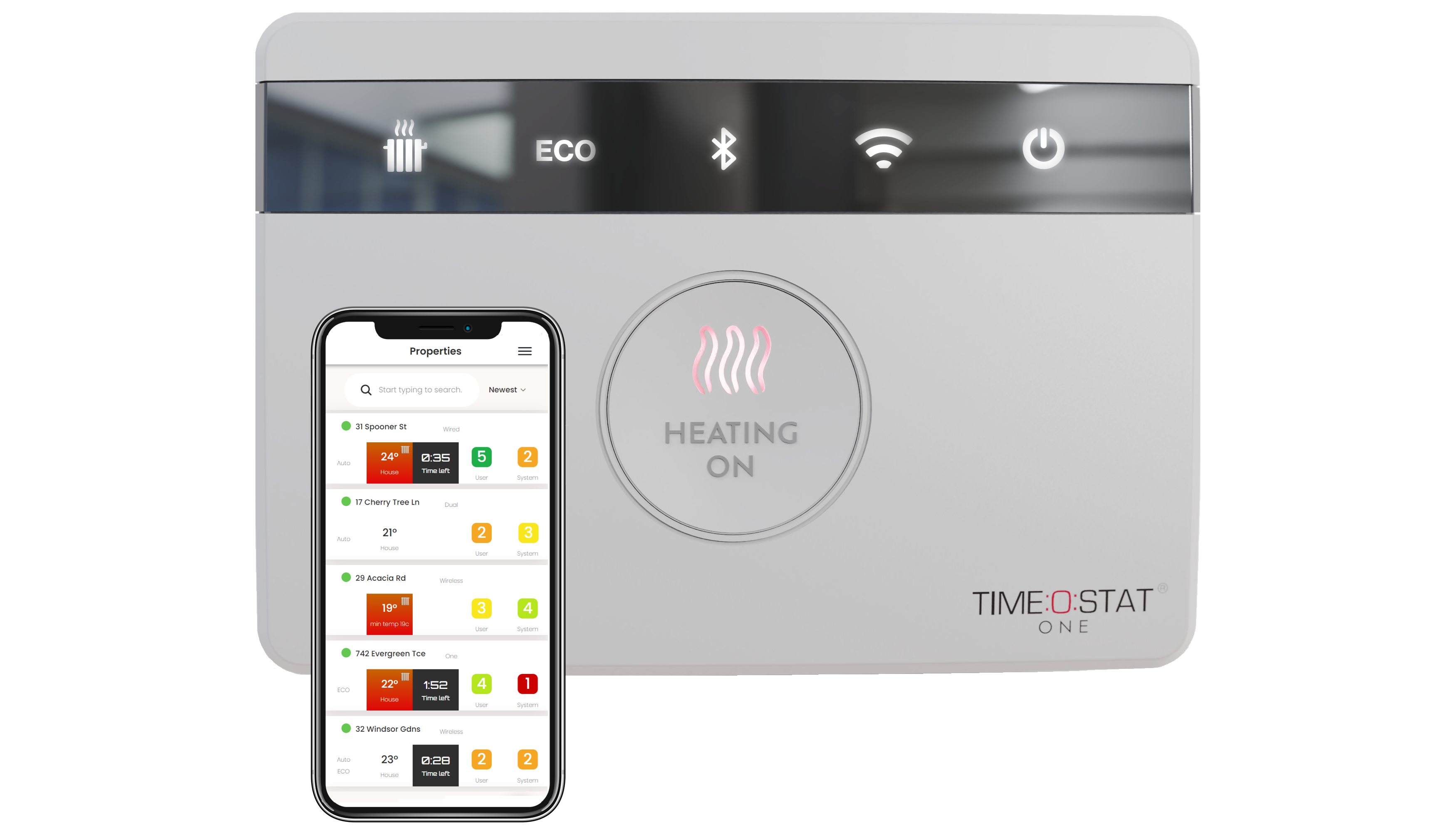 Timeostat one smart thermostat with app control for landlords of HMO rental properties