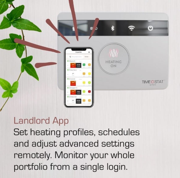 Timeostat landlord app - set heating times, adjust settings remotely and monitor your investment portfolio from a single login