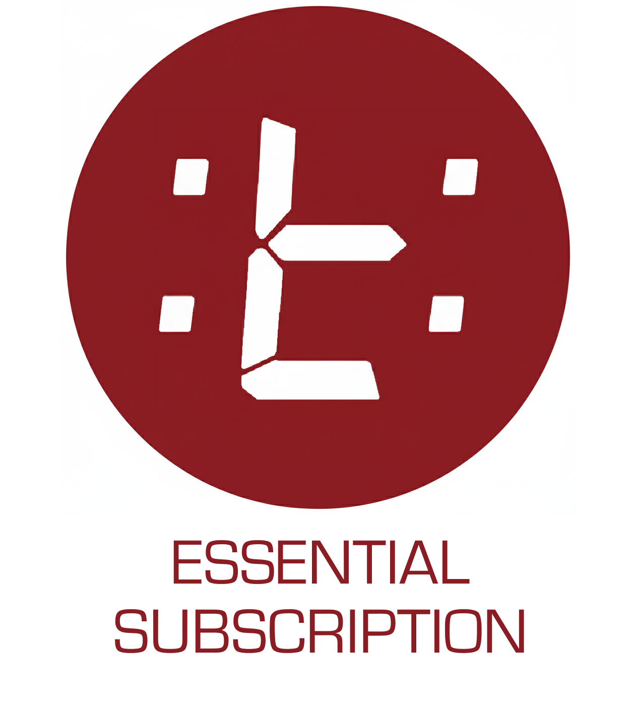 Logo for 'Essential Subscription' with a red circle and white geometric design. for landlord app